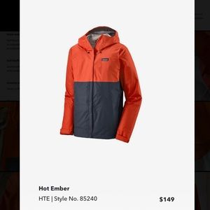 Patagonia Men’s Torrentshell 3L Jacket size small, “hot ember” (orange/gray)